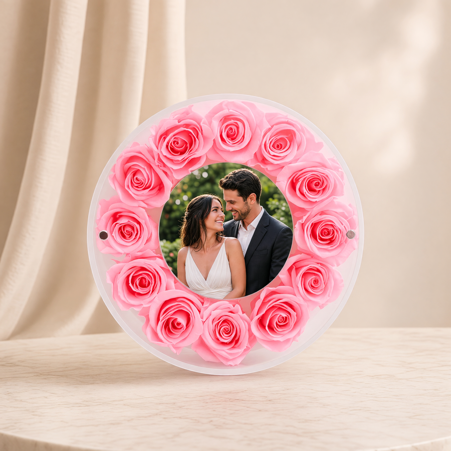 Personalized Preserved Rose Picture Frame — Petite Halo 6″