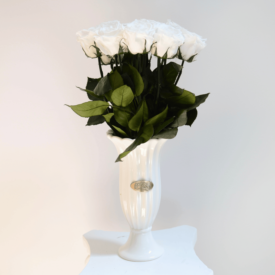 The Aurora Ceramic Vase with Forever Rose Bouquet