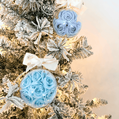 Round Holiday Preserved Rose Ornament