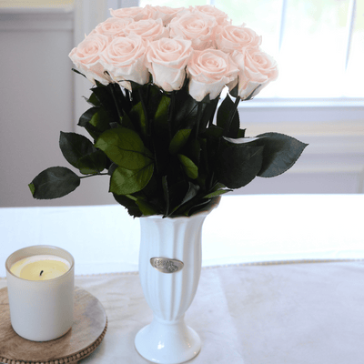 The Aurora Ceramic Vase with Forever Rose Bouquet