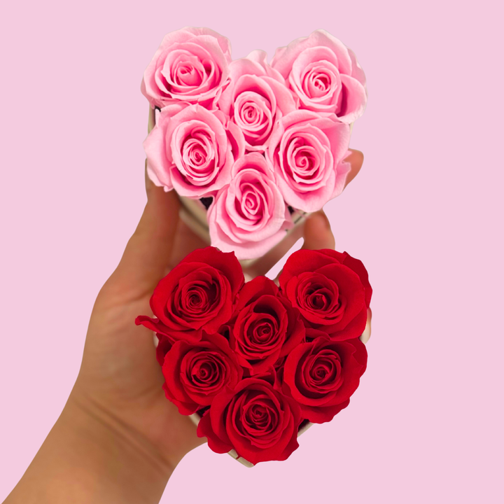 Suede Heart-Shaped Box of Preserved Roses