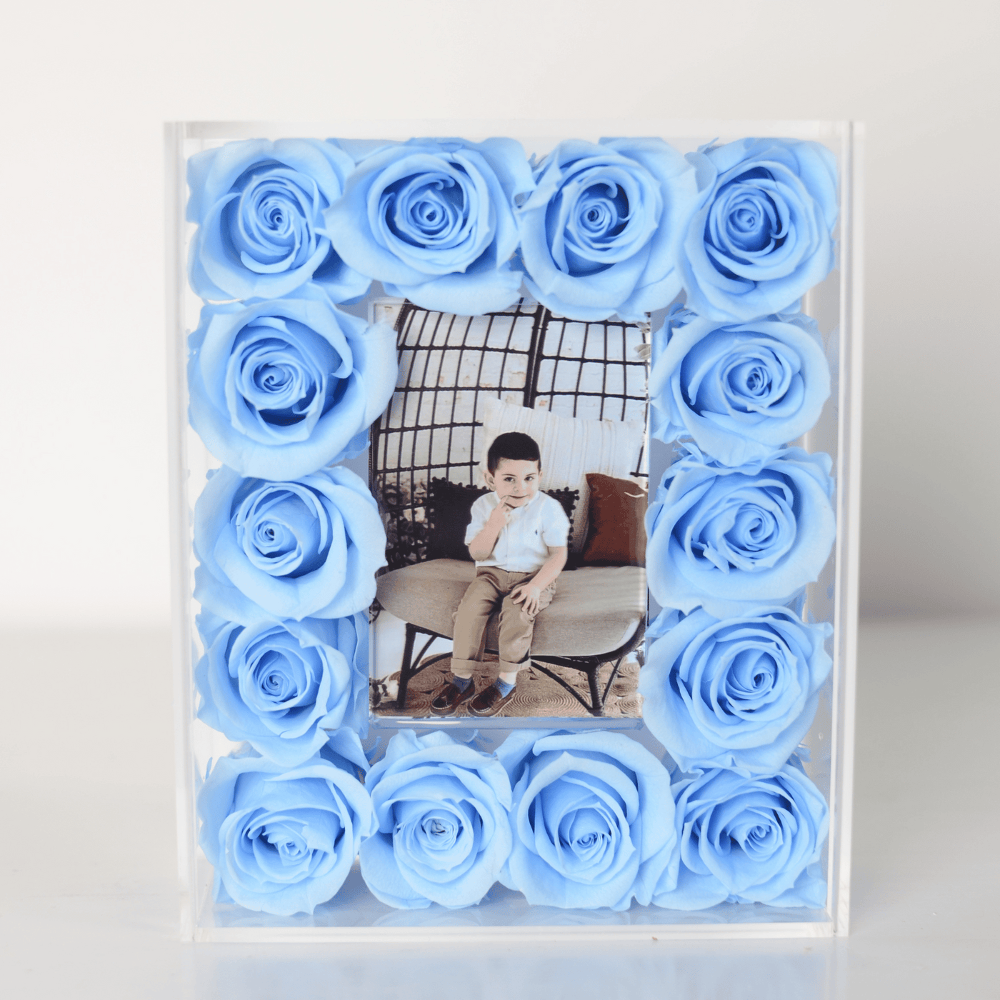 Infinite Rose Frame Compact Series: Premium Acrylic Picture Frame with Preserved Roses