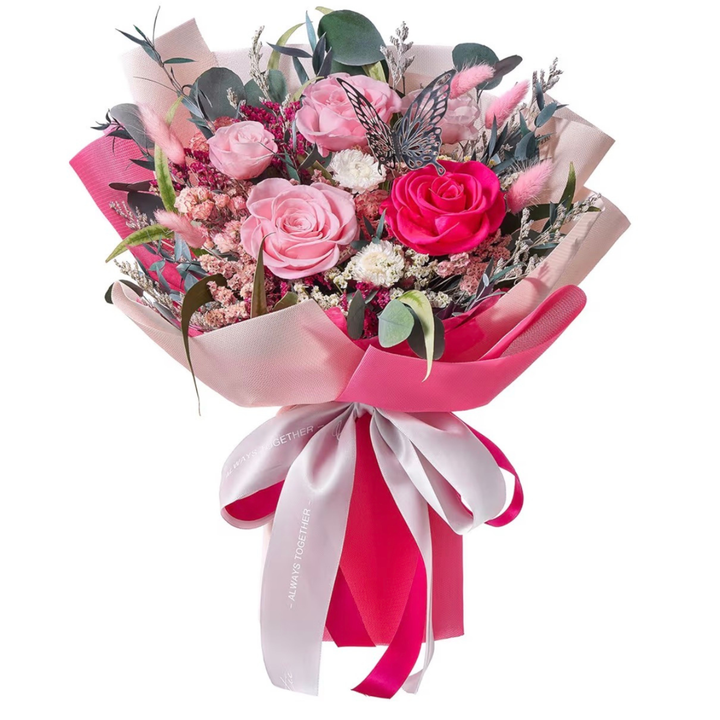 Rosy Butterfly Charm Bouquet