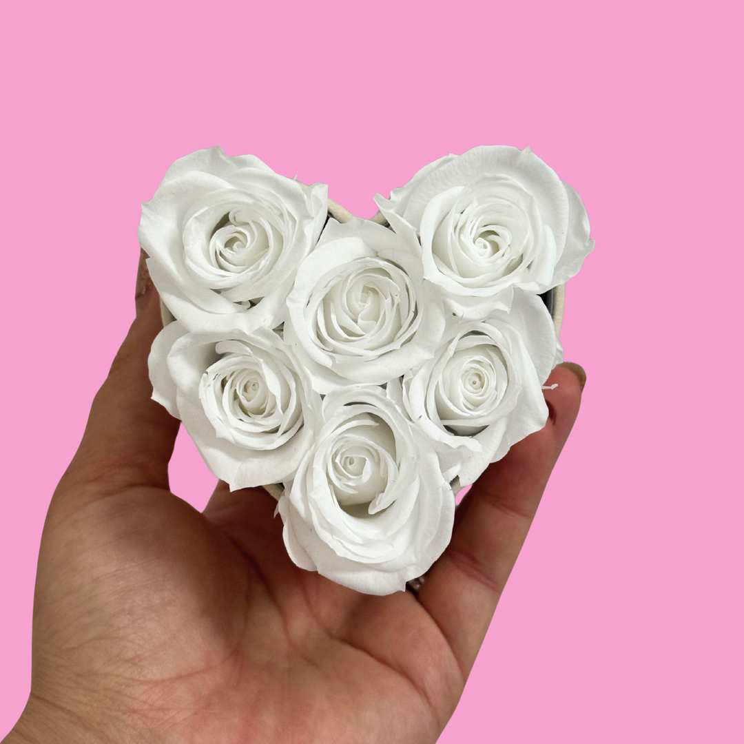 Suede Heart-Shaped Box of Preserved Roses