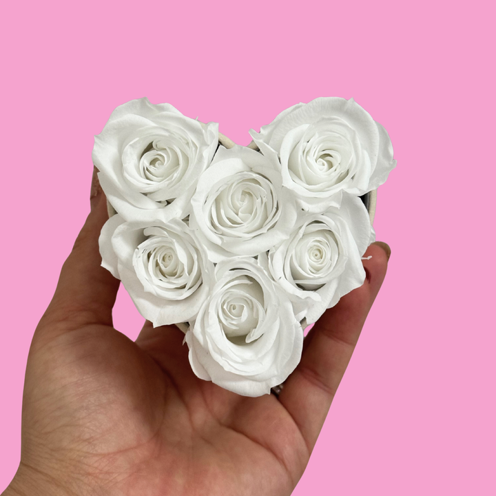 Suede Heart-Shaped Box of Preserved Roses