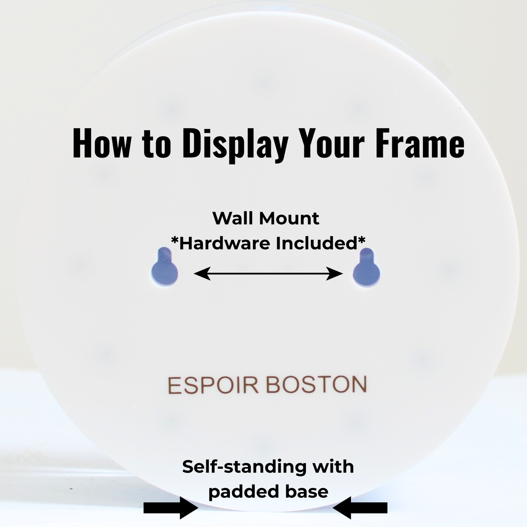 Round acrylic frame with preserved roses – Halo Signature