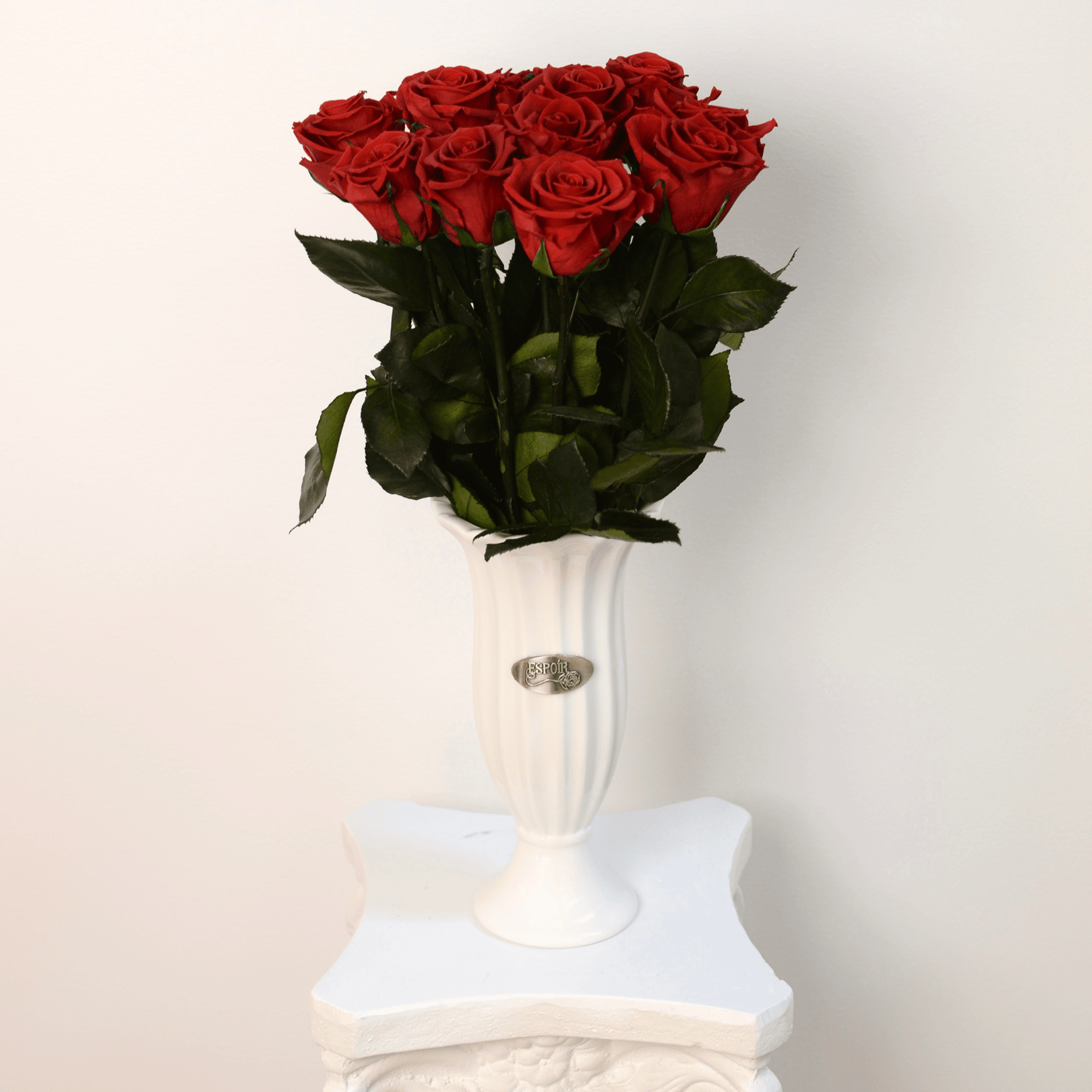 The Aurora Ceramic Vase with Forever Rose Bouquet