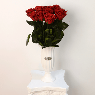 The Aurora Ceramic Vase with Forever Rose Bouquet