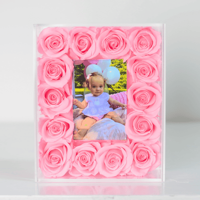 Infinite Rose Frame Compact Series: Premium Acrylic Picture Frame with Preserved Roses