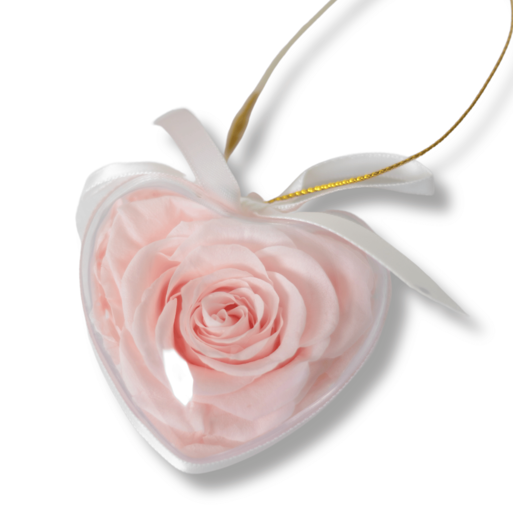 Heart-Shaped Preserved Rose Holiday Ornament