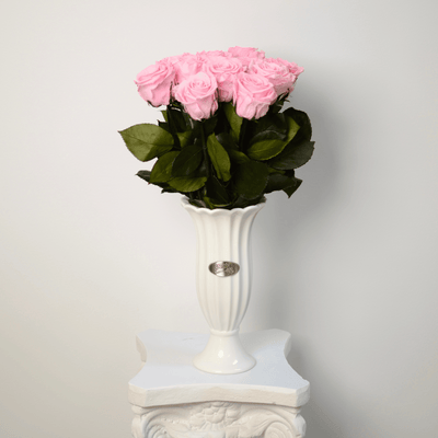 The Aurora Ceramic Vase with Forever Rose Bouquet