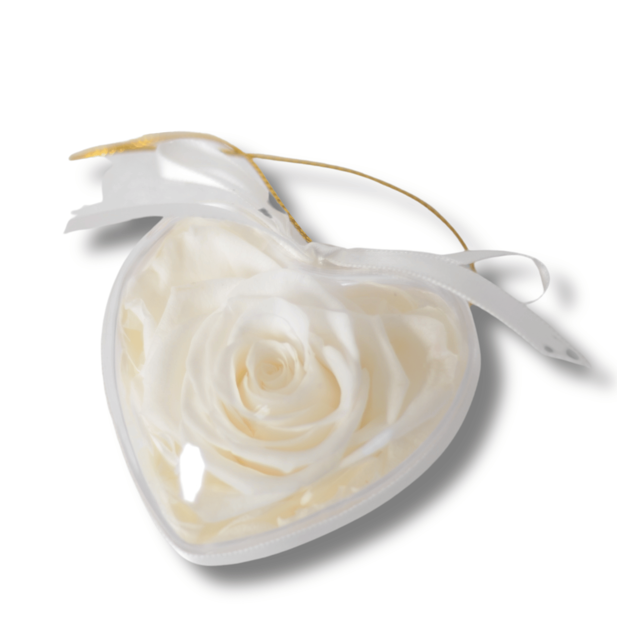 Heart-Shaped Preserved Rose Holiday Ornament