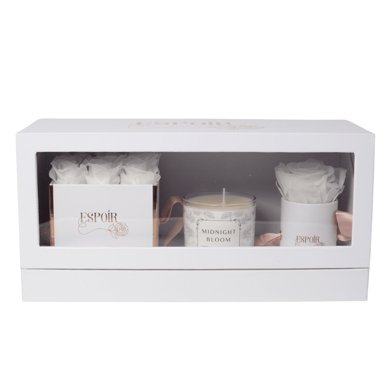 Preserved Rose & Candle Luxury Gift Set - Infinity Rose Bundle