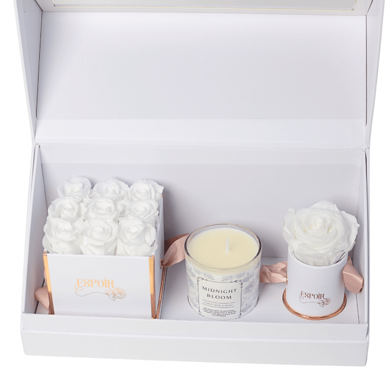 Preserved Rose & Candle Luxury Gift Set - Infinity Rose Bundle
