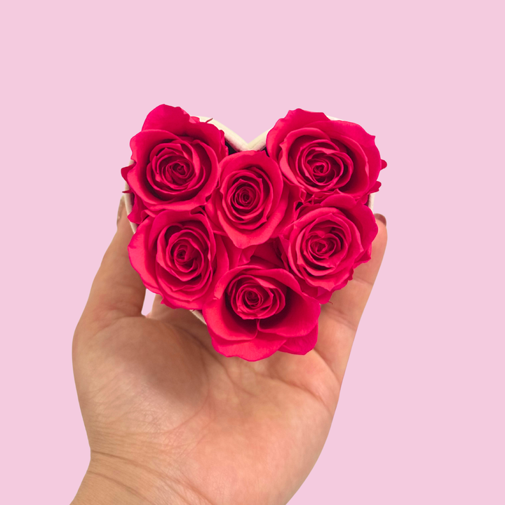 Suede Heart-Shaped Box of Preserved Roses