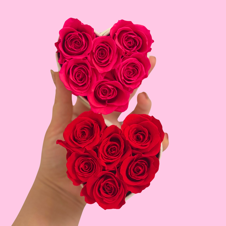 Suede Heart-Shaped Box of Preserved Roses