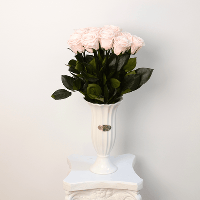 The Aurora Ceramic Vase with Forever Rose Bouquet