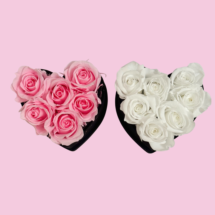 Suede Heart-Shaped Box of Preserved Roses