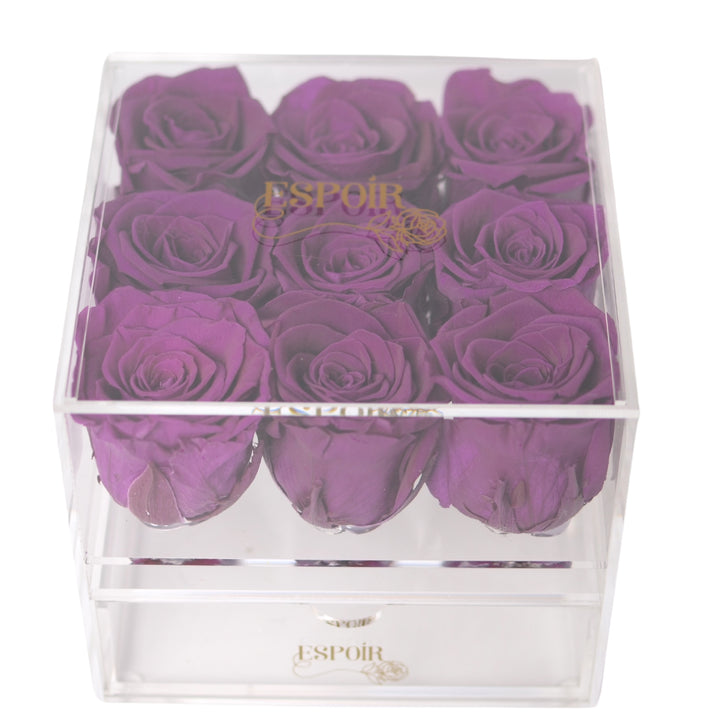 Rose Radiance - 9 acrylic jewelry bloom box