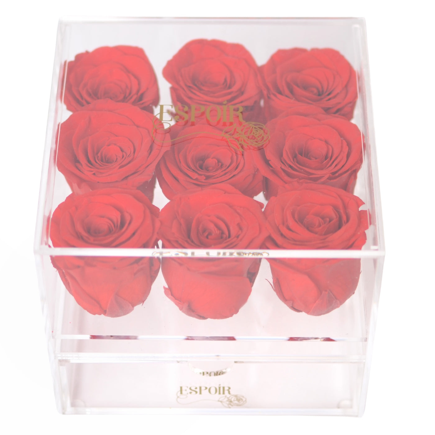 Rose Radiance - 9 acrylic jewelry bloom box