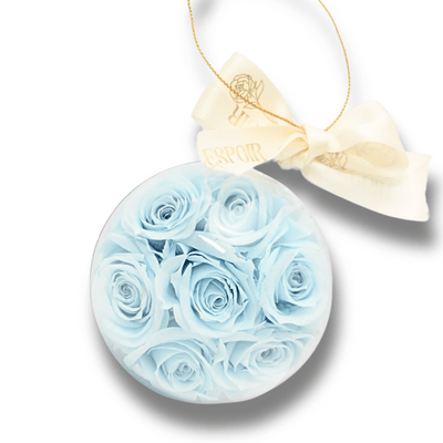 Round Holiday Preserved Rose Ornament