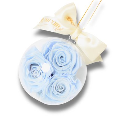 Round Holiday Preserved Rose Ornament