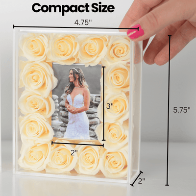 Infinite Rose Frame Compact Series: Premium Acrylic Picture Frame with Preserved Roses