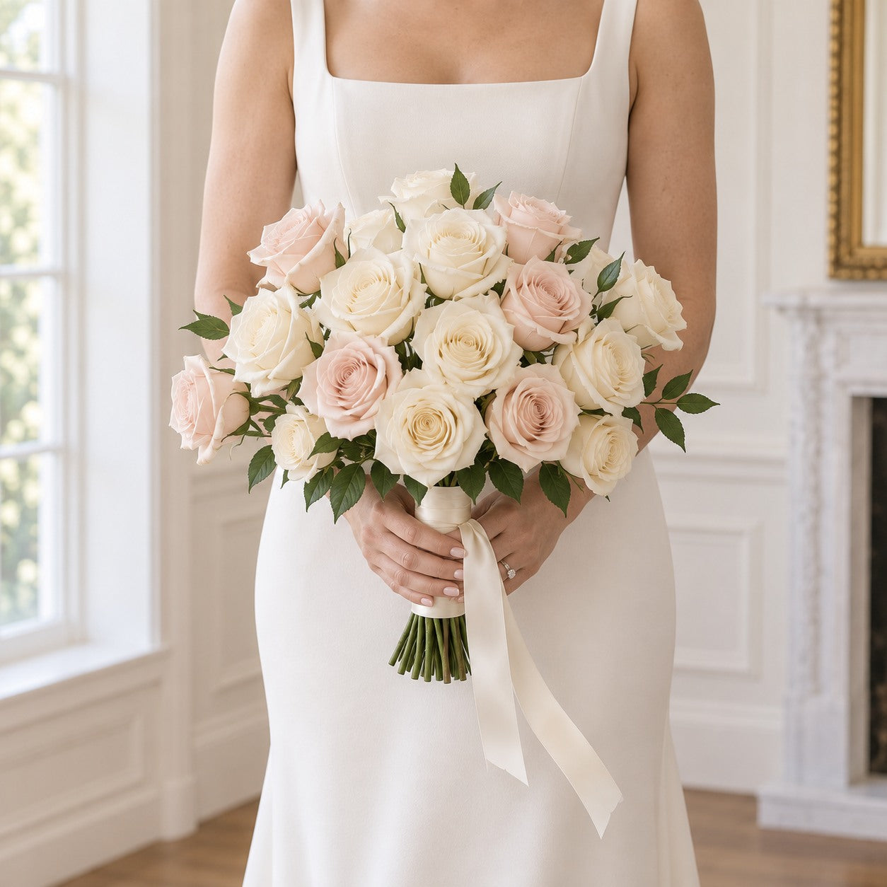 AI concept of the Soft Garden bridal bouquet