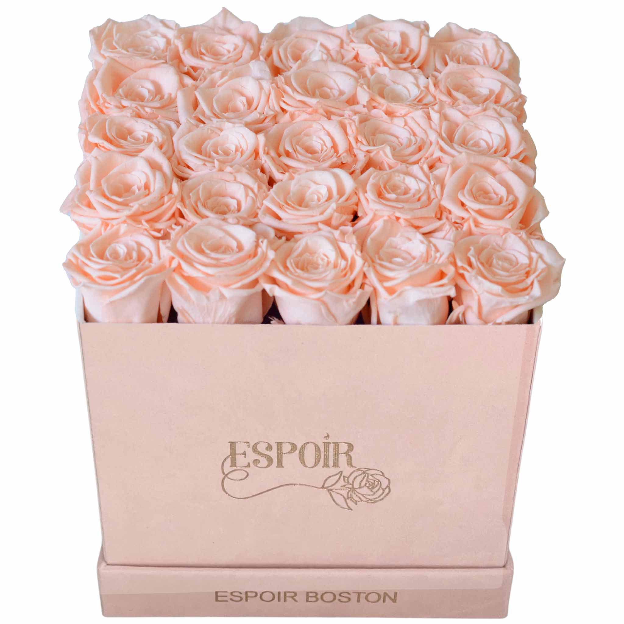 Large Pink Suede Square - 25 Roses